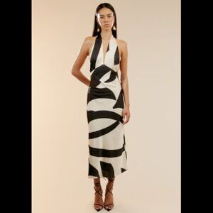 Brand New Bardot Citron Halter Midi Dress